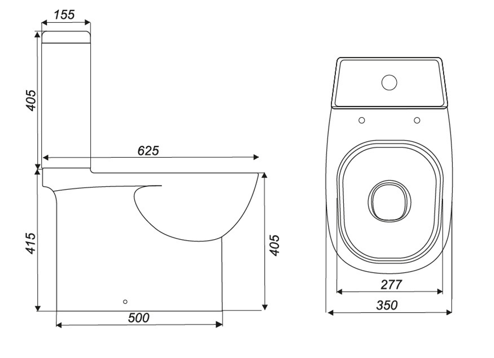 Компакт Quadro Luxe с сид.микролифт быстросъемное/6шт подвод воды с низу с права