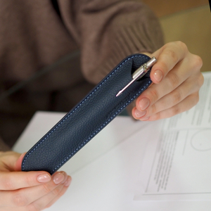 Чехол для ручки Stylo из натуральной кожи теленка, синего цвета