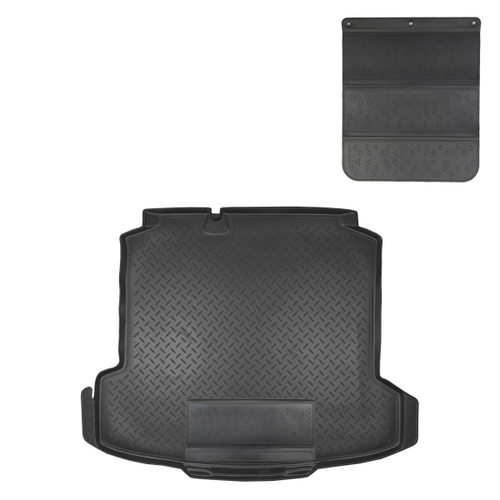 Коврик в багажник Norplast/Unidec для Volkswagen Polo в кузове SD (2010-), Черный, арт.NPL-P-95-42-APP