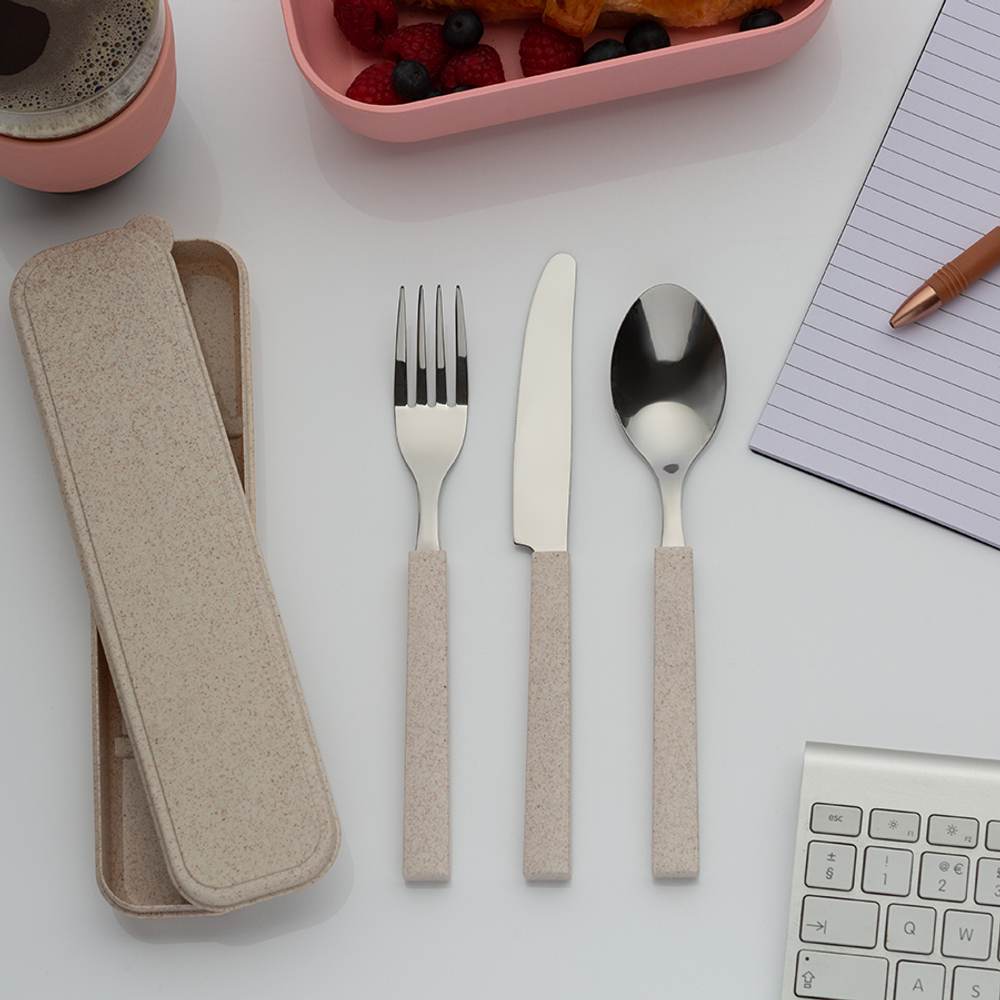 Набор из 3 столовых приборов в футляре organic on the go