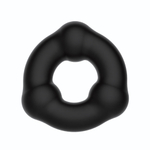 Черное эрекционное кольцо с 3 шариками (Цвет: черный)