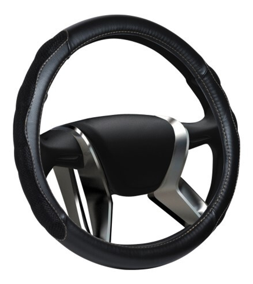 Оплетка руля M 37-38 см кожа  SENATOR NEBRASKA  черная (AZARD)