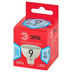 Лампа светодиодная ЭРА RED LINE LED MR16-9W-840-GU5.3 R 9Вт софит нейтральный белый свет GU5.3