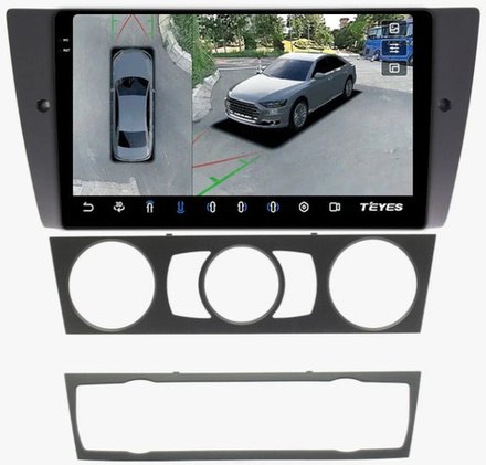 Магнитола для BMW 3-серии (E90) 2005-2012 (без штатного экрана) - Teyes CC3-2K-360 на Android 10, 2K QLED, 6Гб+128Гб, CarPlay, 4G SIM-слот, 4 камеры в комплекте