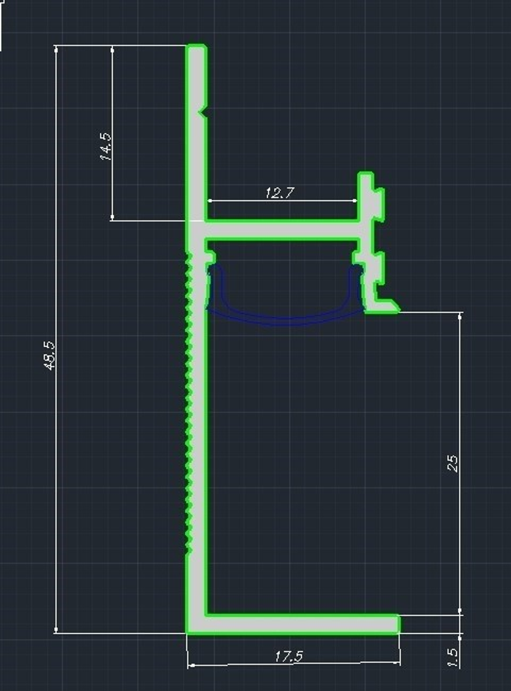 Теневой плинтус скрытого монтажа Pro Design 7210 Белый грунт 2700мм