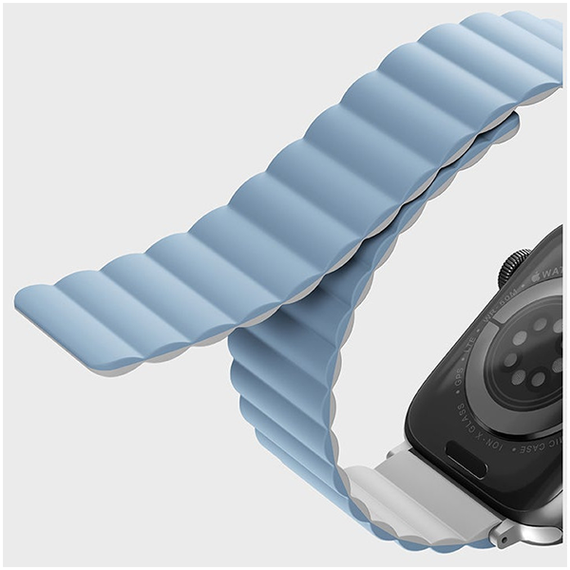 Ремешок Uniq Revix reversible Magnetic для Apple Watch 42-44-45 мм (45MM-REVWHTBLU) белый/голубой