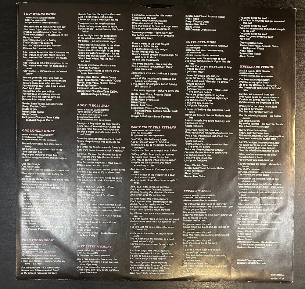 REO Speedwagon - Wheels Are Turnin' (Голландия 1984г.)