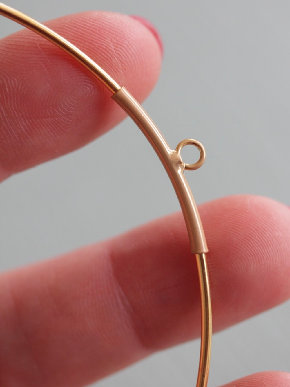 Открытое кольцо металлическое с коннектором 10 см