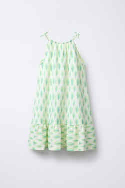 ZARA ПЛАТЬЕ С ПРИНТОМ, ЗЕЛЕНЫЙ