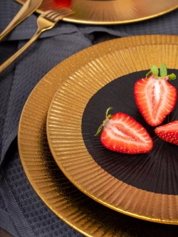 Набор из 6 тарелок плоских рифленых фарфор 25,5 см