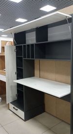 Стол письменный Техно графит/дуб крафт белый