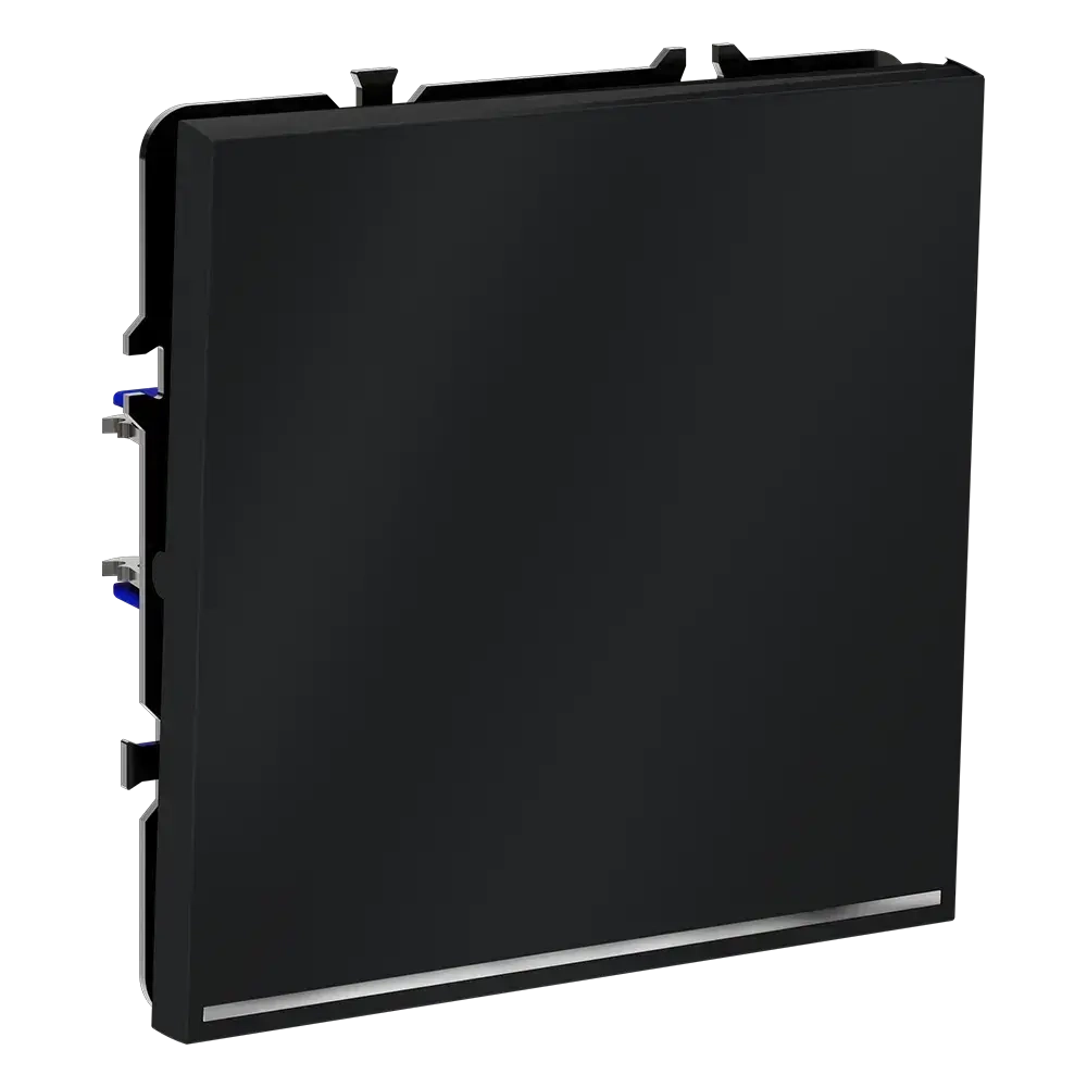 Проходной переключатель встраиваемый VOLTUM S70 одноклавишный с подсветкой 10А, (графит)