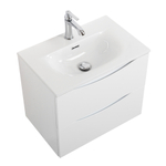 Тумба с раковиной подвесная BelBagno MARINO-CER-MINI-600-2C-SO-BL-P Bianco Lucido, раковина белая BB-8099-3-60