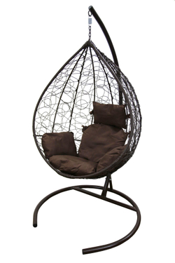 Кресло подвесное Сфера арт.CN700-МТКОР (стойка+осн.КОРИЧ.,корзн.корич.,подуш.корич. 3уп.(М))