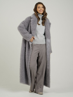 Шуба чебурашка искусственная тедди, серая, SilverFox