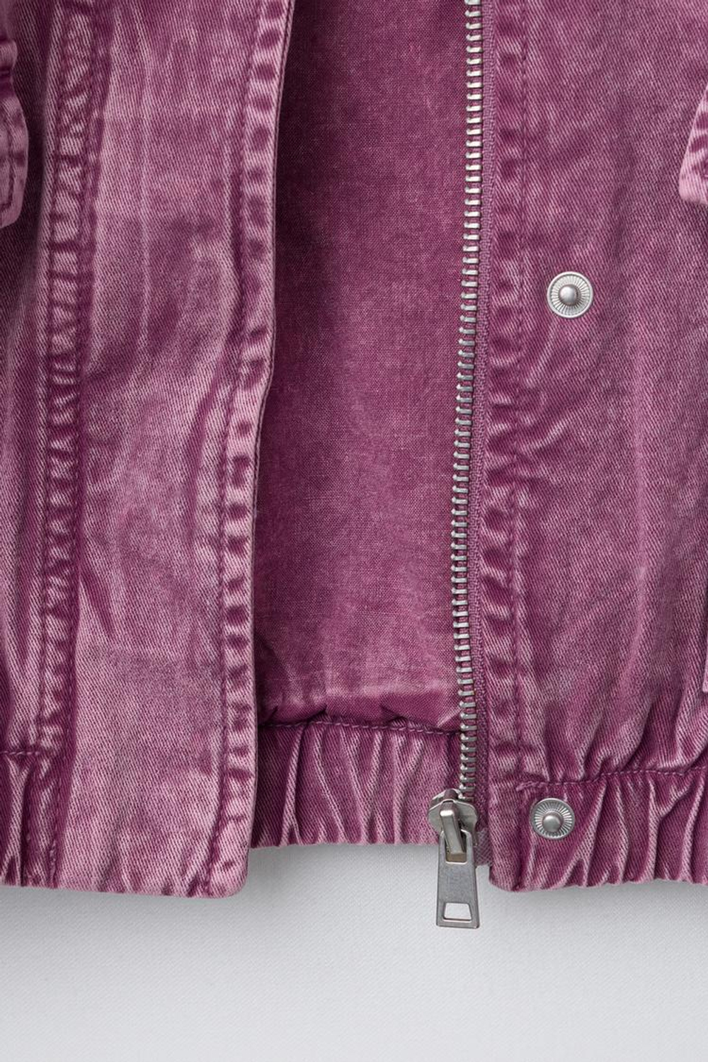 ZARA КУРТКА С ЭФФЕКТОМ ПОТЕРТОСТИ, ТЕМНО-РОЗОВЫЙ