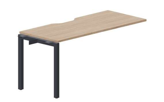 стол Polo 1580х680х750мм (с эргономичным вырезом) - приставной элемент