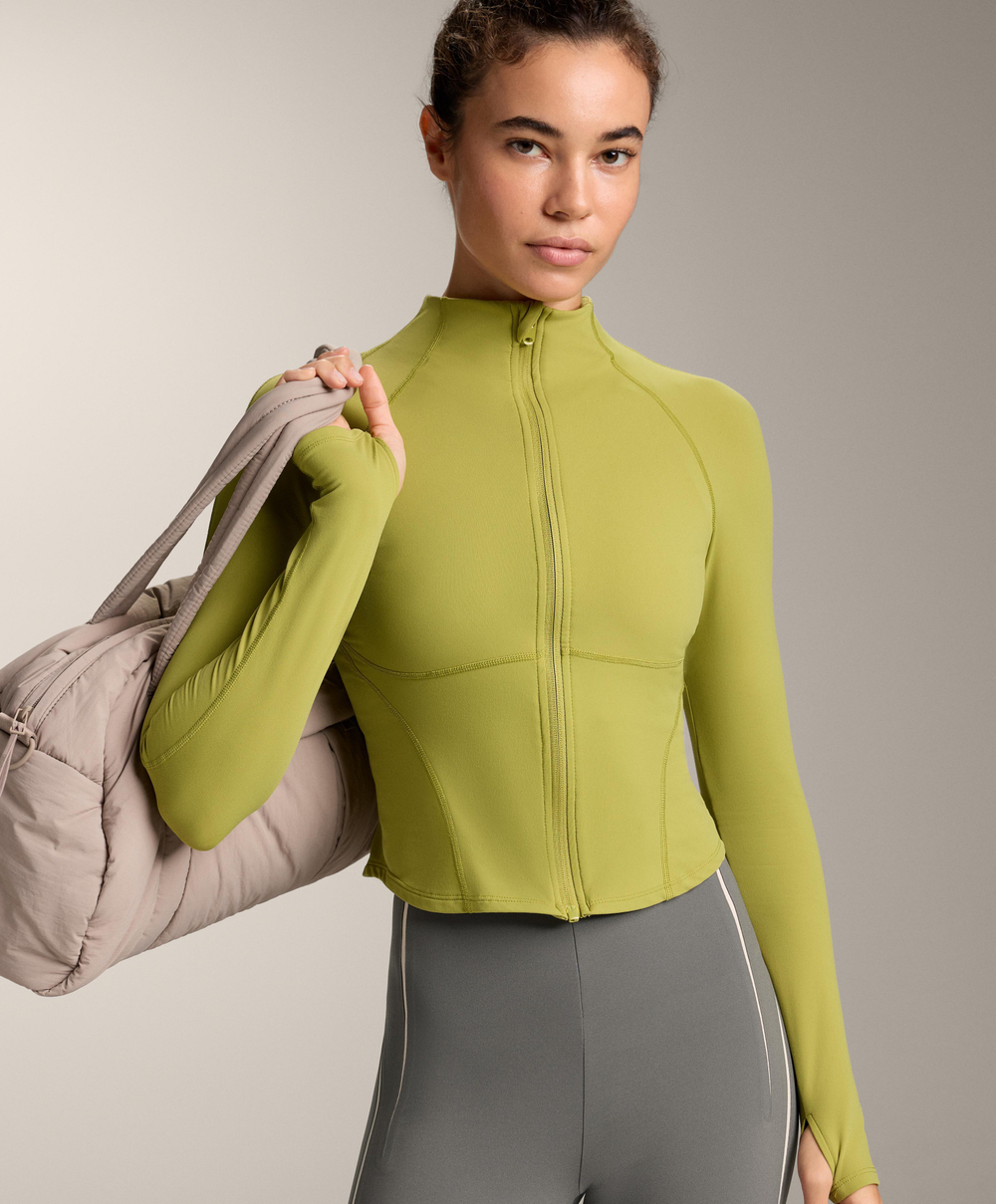 Oysho Легкая и теплая высокотехнологичная куртка Running, светло-оливковый