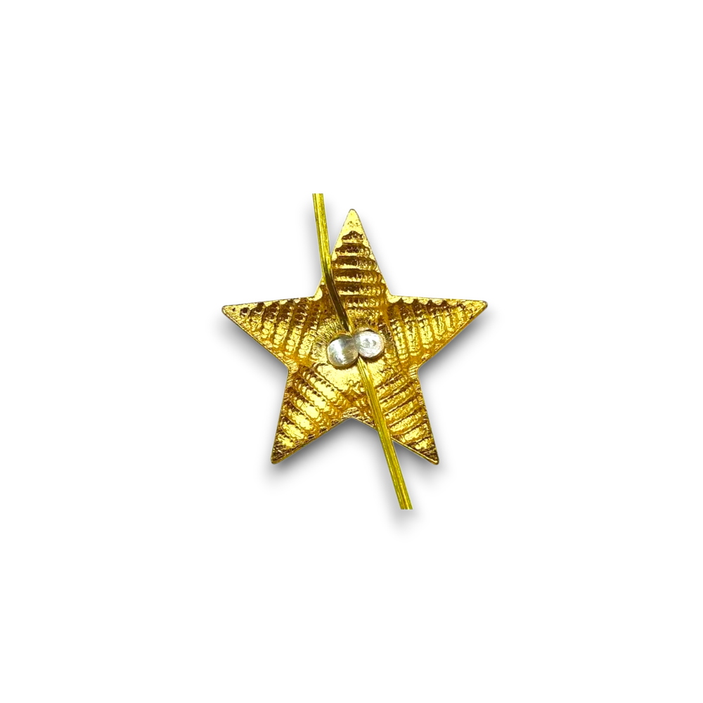 Звезда На Погоны 20 мм Рифленая Золотистая | ATRIBUTICASTORE.RU