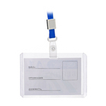 Бейджи пластиковые на шнурке А7, 5 штук, горизонтальные для пропуска сотрудников, школьников, мероприятия, пропуска, набор бейджей с лентой на шею, 100*68 мм