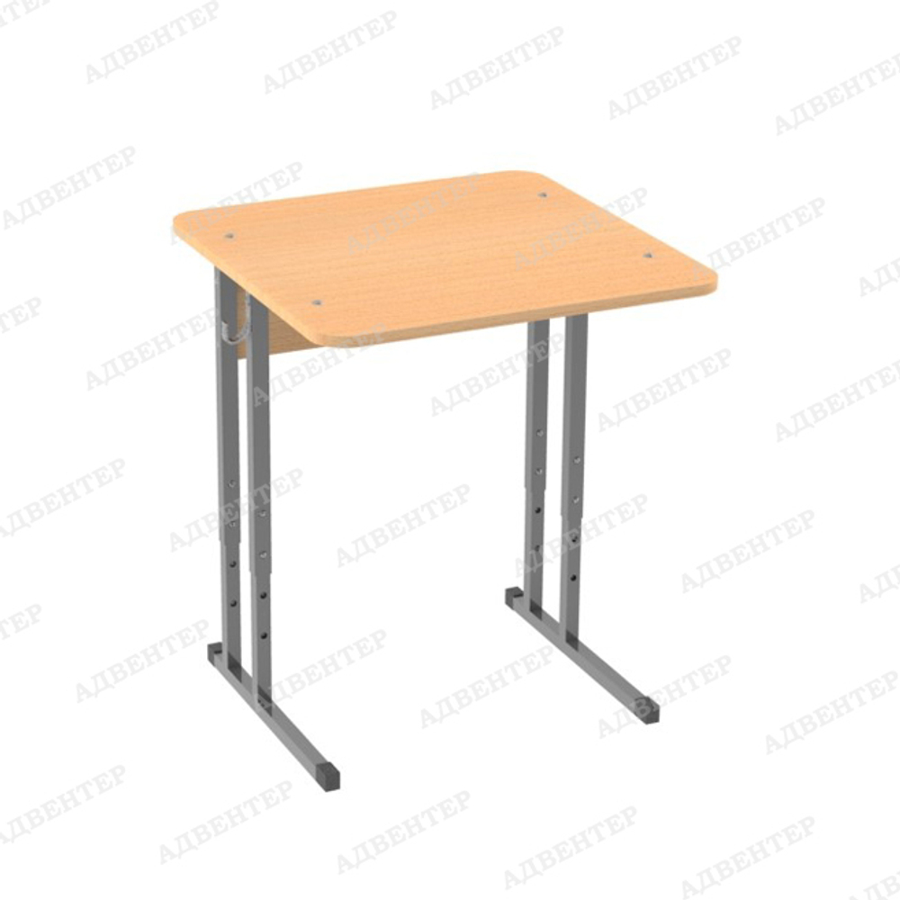 Парта одноместная регулируемая со скругленными углами (бук)
