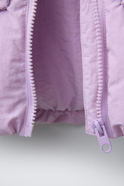 ZARA ЖИЛЕТ WATER-REPELLENT С КАРМАНАМИ, ЦВЕТ МАЛЬВЫ