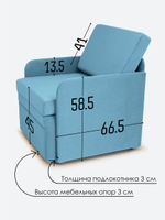 Кресло-кровать "Миник" с подлокотниками Candy 07 (голубой)