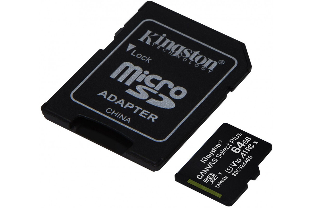Карта памяти Kingston microSDXC Canvas Select Plus Class 10 UHS-I U1 (100/10MB/s) 64GB