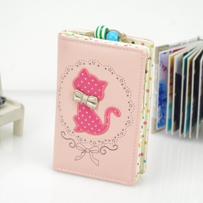 Кошелек детский с аппликацией кошки и маленьким бантом