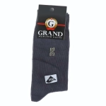 Носки мужские GRAND LINE (М-101, рисунок на паголенке), тёмно-серый, р. 29