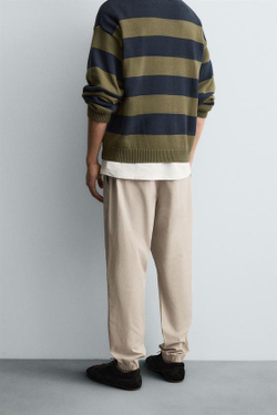 ZARA ЗАУЖЕННЫЕ БРЮКИ-ДЖОГГЕРЫ, КАМЕННО-СЕРЫЙ