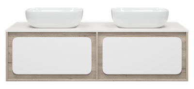 Тумба под раковину Misty Дубль 150 подвесная