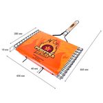 Решетка-гриль универсальная, размер 435х285 мм, глубина 18 мм, оксидированное покрытие, 101404, 701743