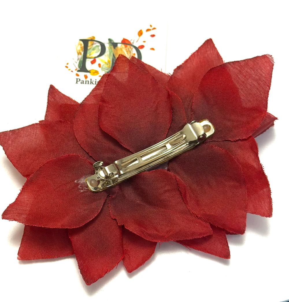 Заколка-автомат Pankigno Design с цветами 6 см