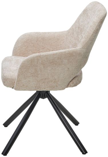 Стул NURI 180 град. поворот. 3018-10 бежевый, шенилл/ черный каркас