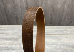 Ременная заготовка Lizard Oliva Brown (3,2+ мм), цв. Коричневый