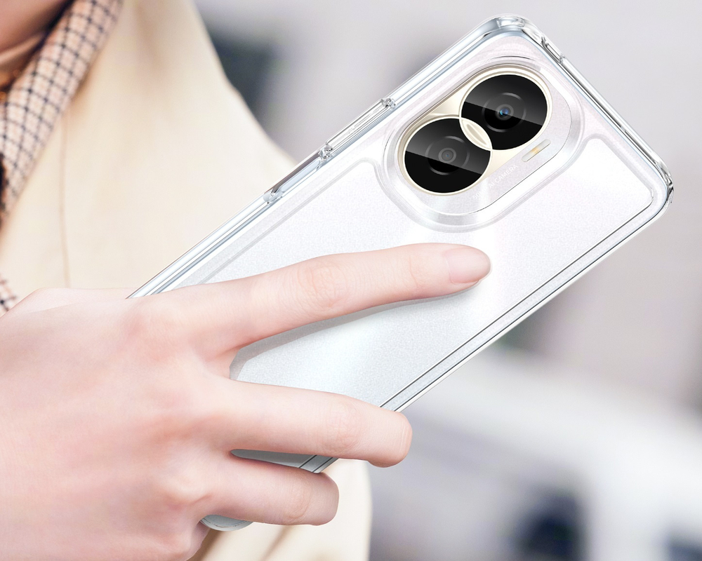 Прозрачный двухкомпонентный чехол для смартфона Honor X40i, мягкий отклик кнопок