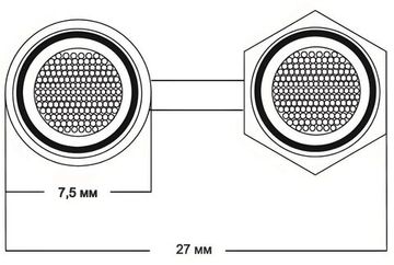 Готовый акустический кабель Van den Hul The Magnum Hybrid 2х3м с разъемами BERRI "банан". Цвет: красный