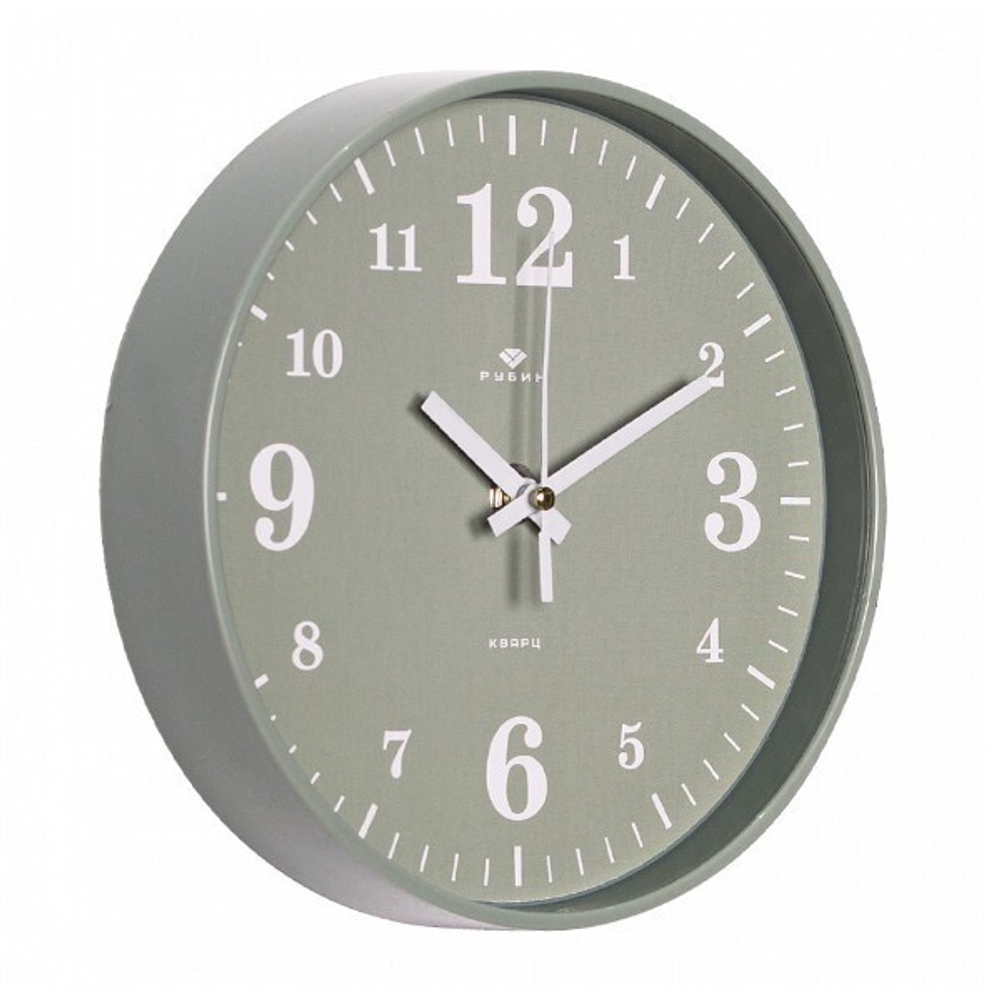 2019-005 Часы настенные круг d=19,5см, корпус оливковый, "Классика", Рубин