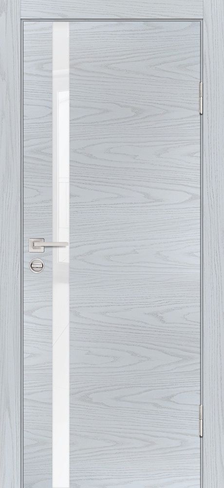 Дверь P-8 / Цвет Дуб скай серый / белоснежный лакобель / Двери PROFILO PORTE