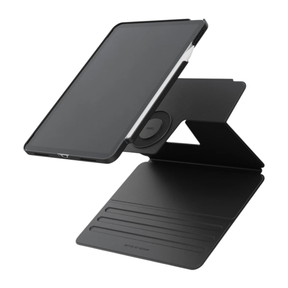Магнитный чехол-накладка и обложка-подставка Uniq Rovus SnapMount для iPad Pro 13" (M4, M5 | 2024–2025) Гибридный полиуретановый чехол со съёмной обложкой. Есть держатель для Apple Pencil или аналогичного стилуса