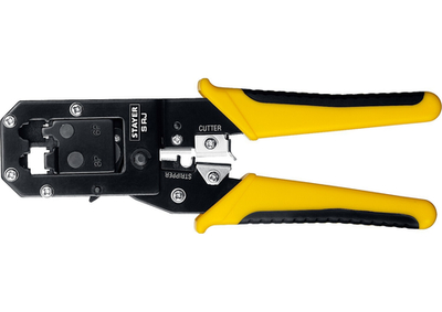 STAYER S-RJ, (RJ45, RJ11, RJ12), универсальный кримпер, Professional (22652)
