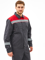 Костюм Липецк-1 СОП CH (тк.Смесовая,280) брюки, т.серый/красный