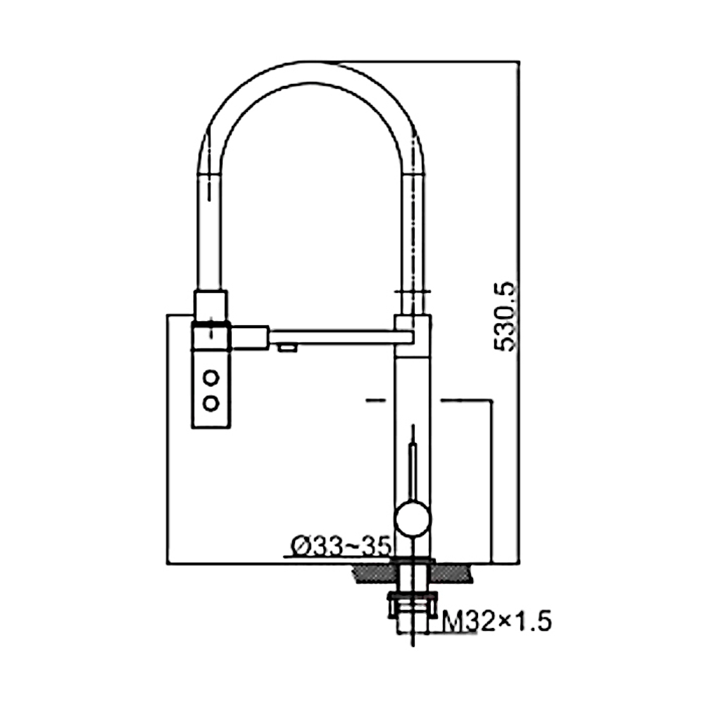 Смеситель для кухни с гибким изливом Oute  T61403BY