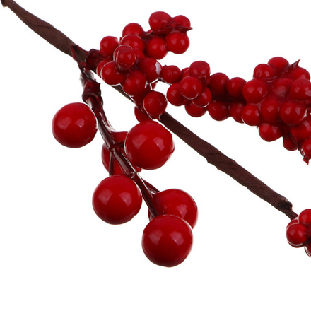 СНОУ БУМ Веточка с красными ягодами 37 см, пенопласт, металл