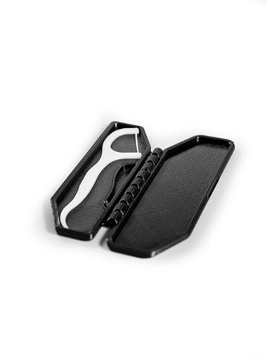 Стоматологический дорожный контейнер для зубочистки с нитью — флоссера, черный