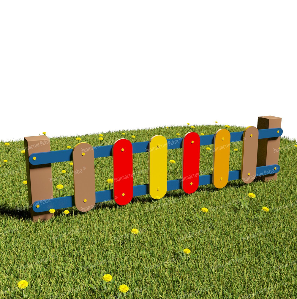 Забор уличный из экопластика Брусочки, секция 1490х500 мм