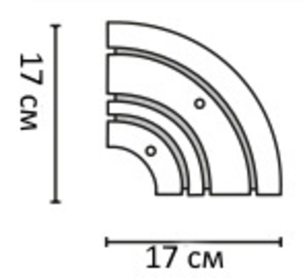 Поворотный соединитель внутренний трехрядный 17х17 (для внутреннего эркера)