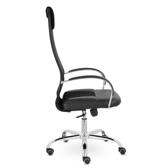 Кресло СН-602 Соло Макс Комби хром SoloCH Ср S-0401/TW-01/Е11-к/S-0401 (черный)