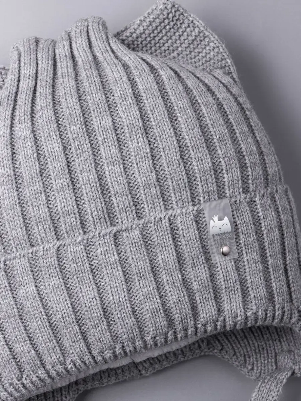 Шапка для девочки с ушками осенняя